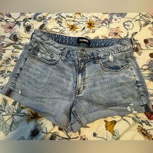 Express Light Blue Jean Shorts